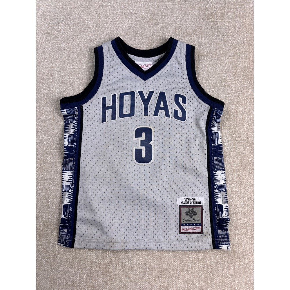 Mitchell & Ness Allen Iverson Georgetown Hoyas 1995-96 Jersey Kids Small 8 Grey